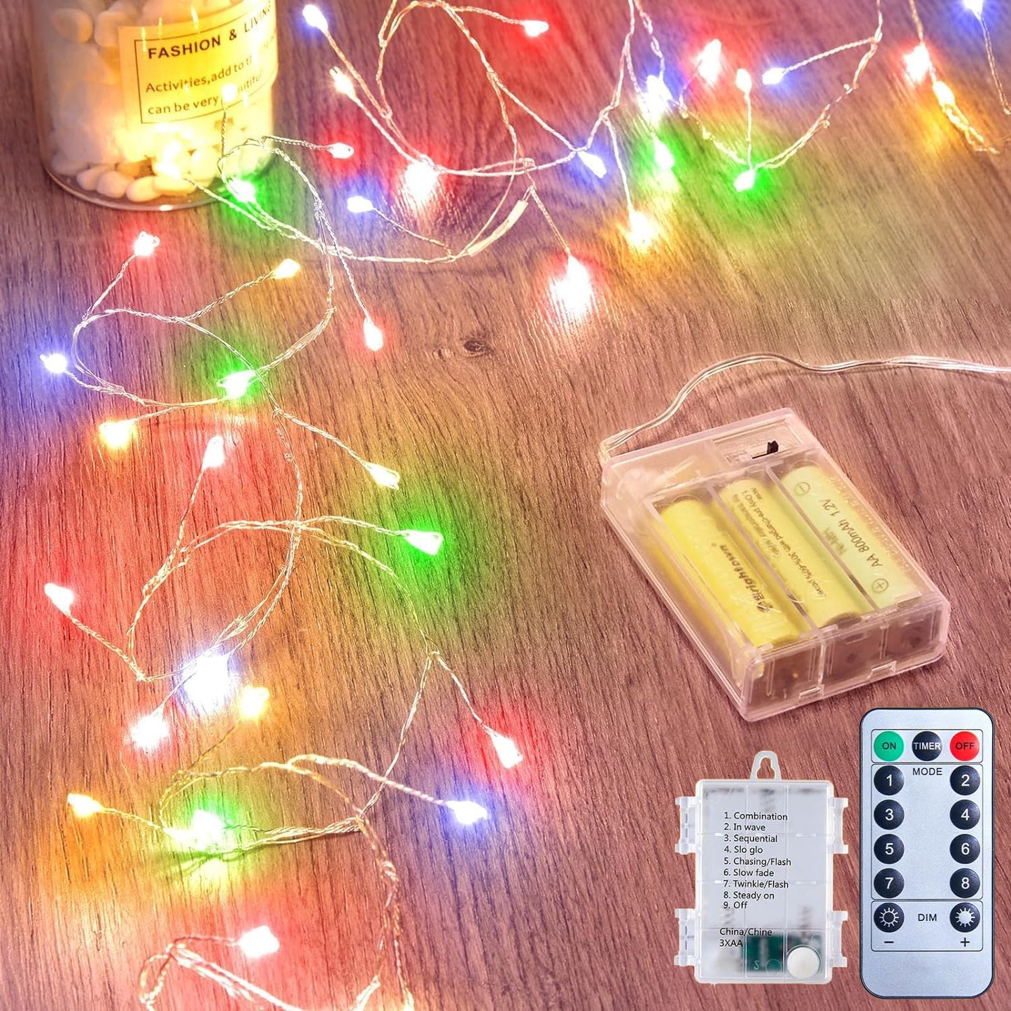 Battery Operated Fairy Lights - 5ft 60 LEDs, Remote