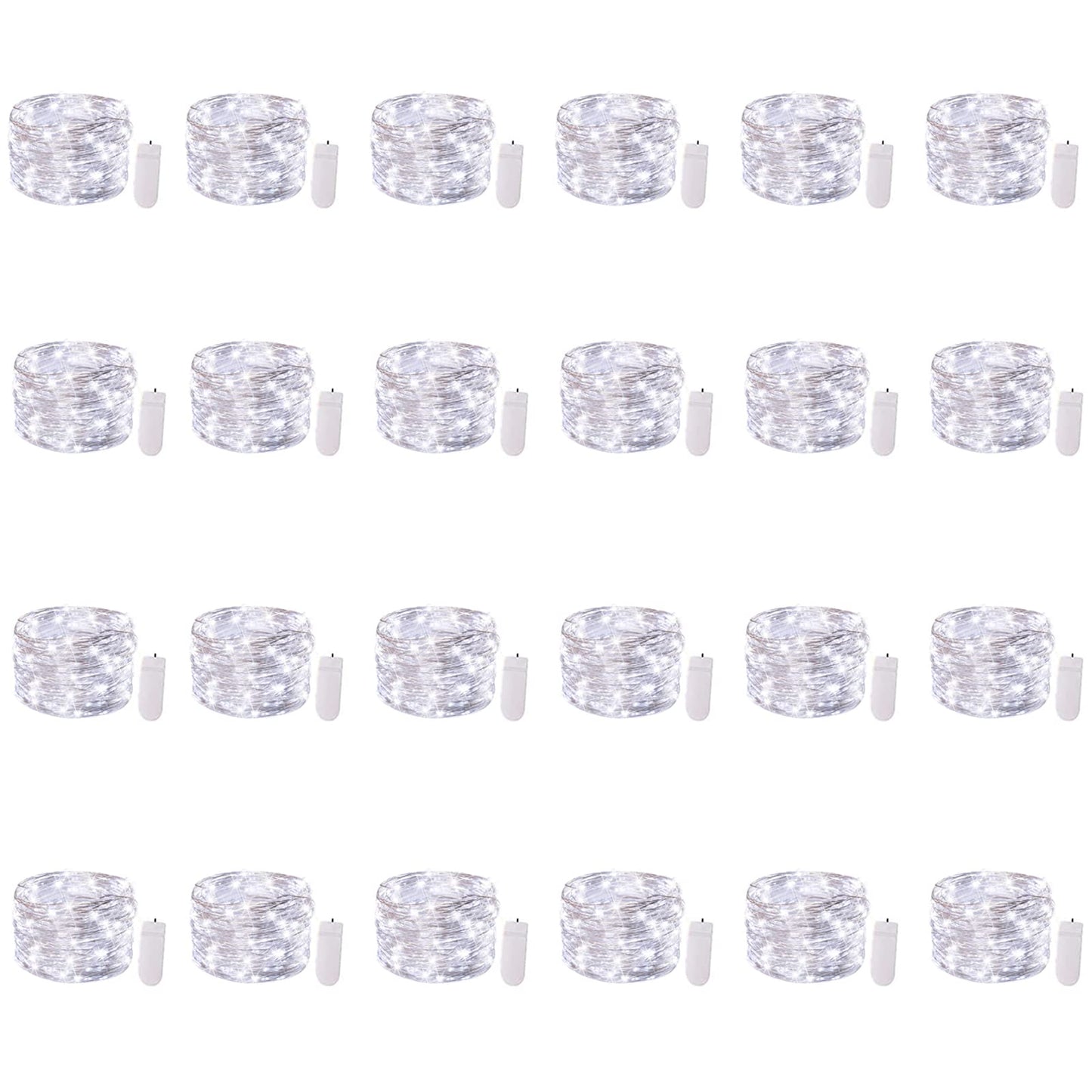 Silver Fairy Lights, CR2032 Battery Operated, 7 Feet 20 LED