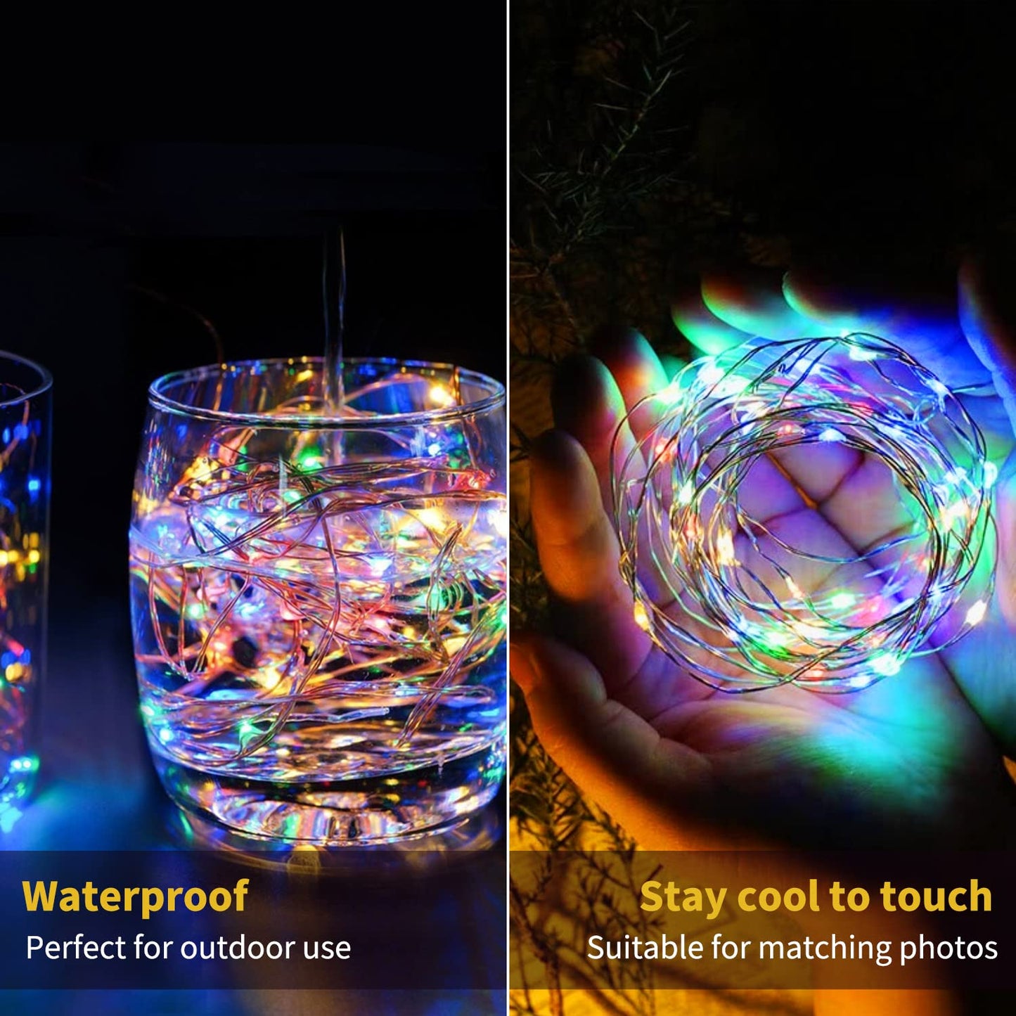 Silver Fairy Lights, CR2032 Battery Operated, 7 Feet 20 LED