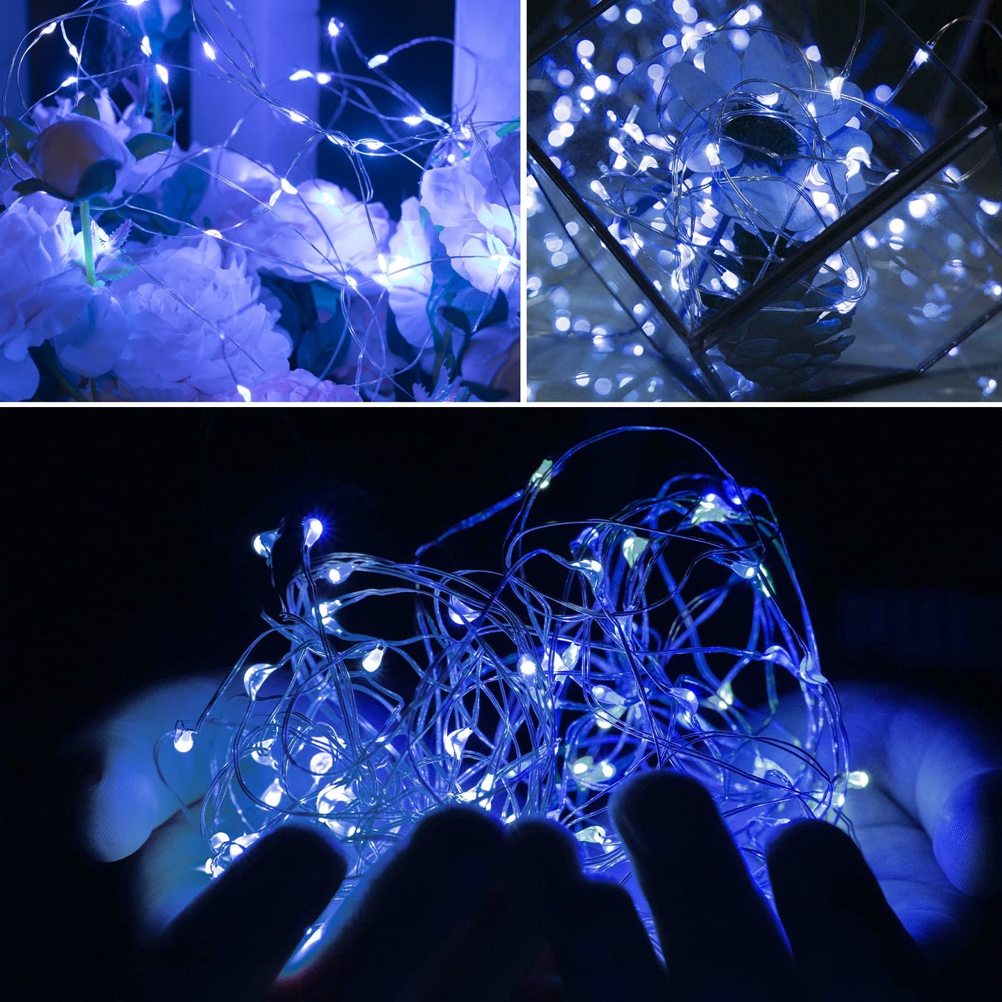 Silver Fairy Lights, CR2032 Battery Operated, 7 Feet 20 LED
