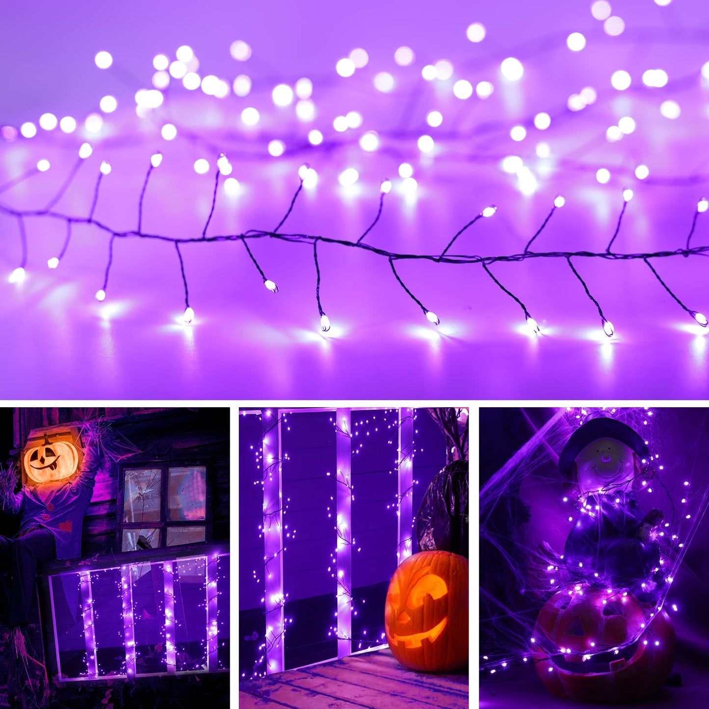 Cluster Lights with Remote, 8 Modes, Adapter