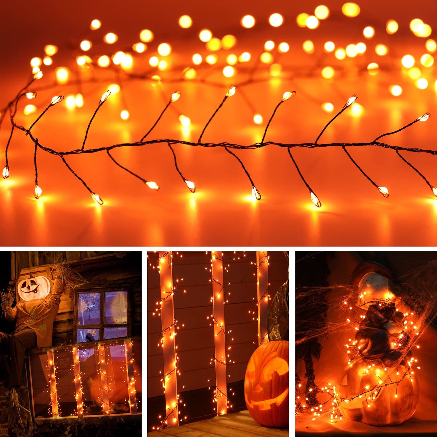 Cluster Lights with Remote, 8 Modes, Adapter