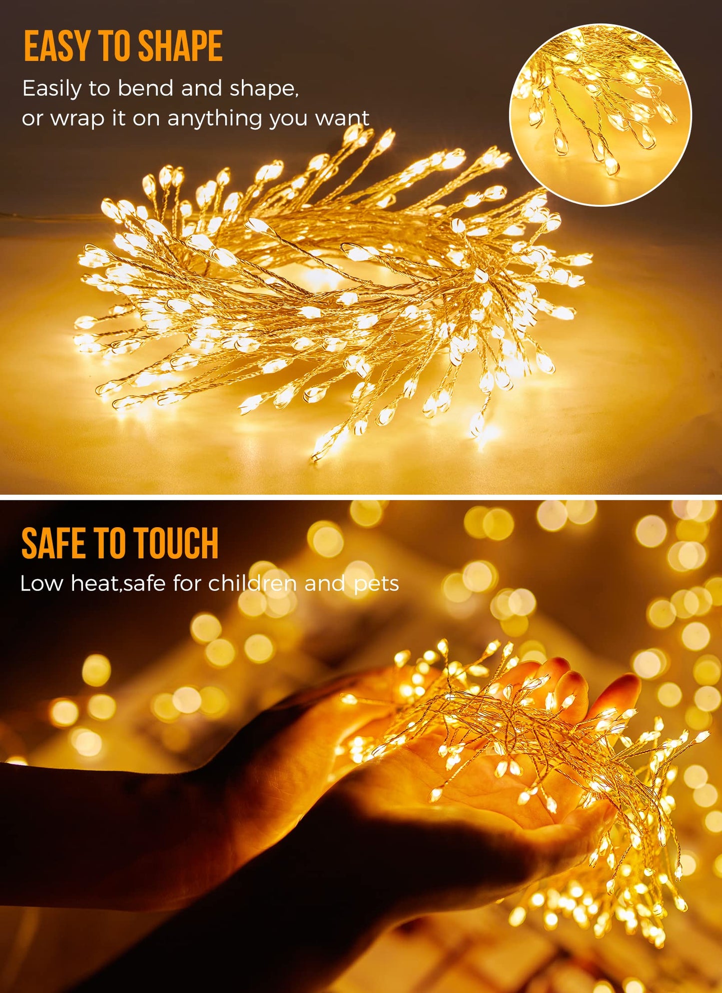 Cluster Lights on Silver Wire, AA Battery Operated