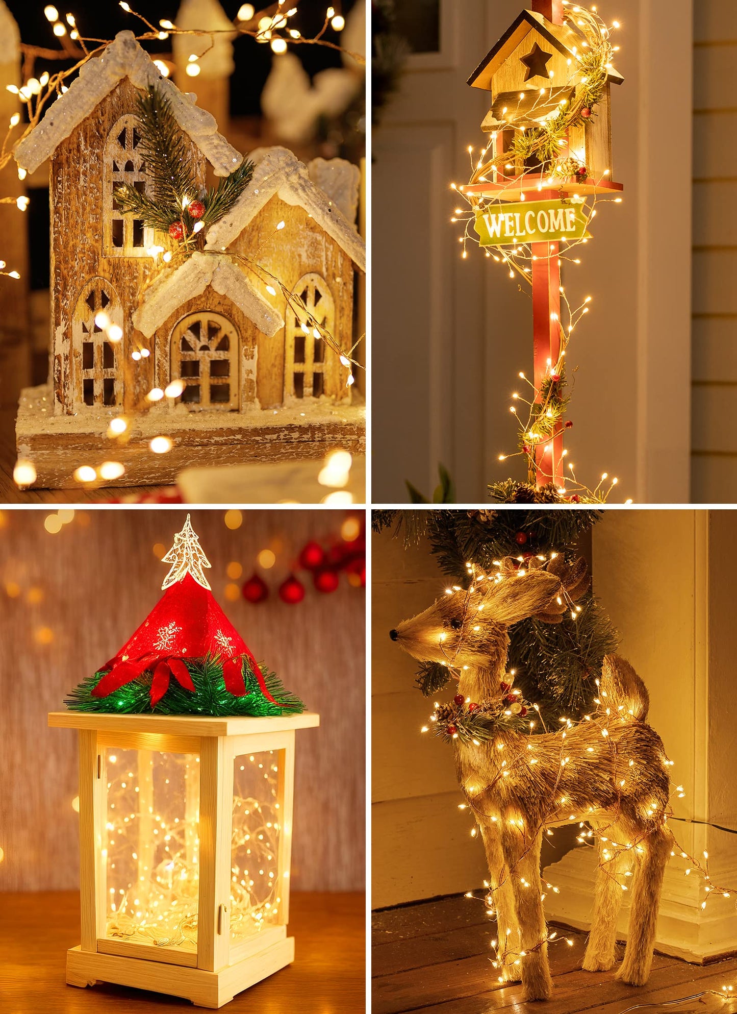 Cluster Lights on Silver Wire, AA Battery Operated