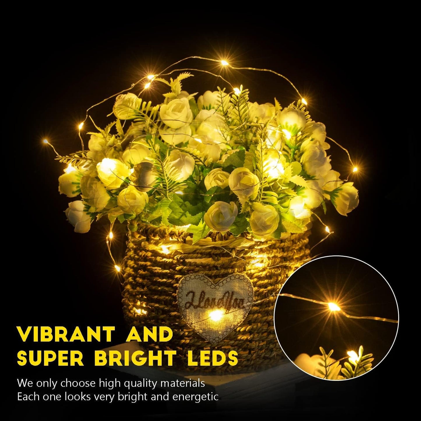 6 Pack Battery Operated Fairy Lights - 7ft, 20 LED Warm White