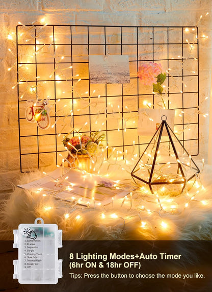 Battery Operated Christmas String Lights - 4FT, 60 LED