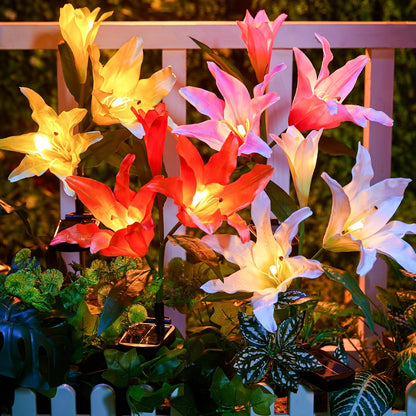 Solar Flower Lights - 4 Pack, LED, Waterproof, Multicolor
