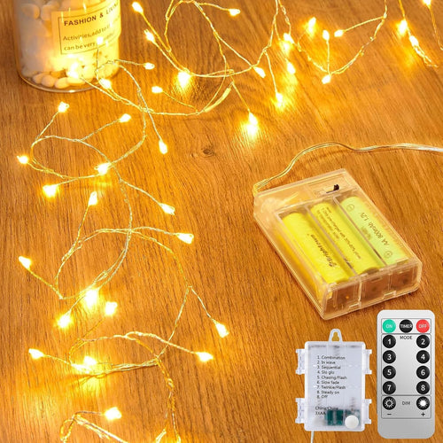 Battery Operated Fairy Lights - 5ft 60 LEDs, Remote