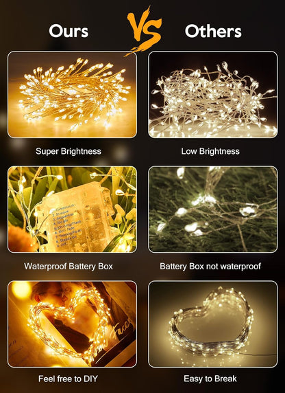 Battery Operated Fairy Lights - 5ft 60 LEDs, Remote