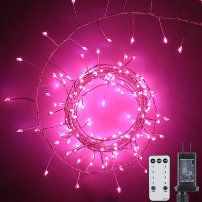 Cluster Lights with Remote, 8 Modes, Adapter