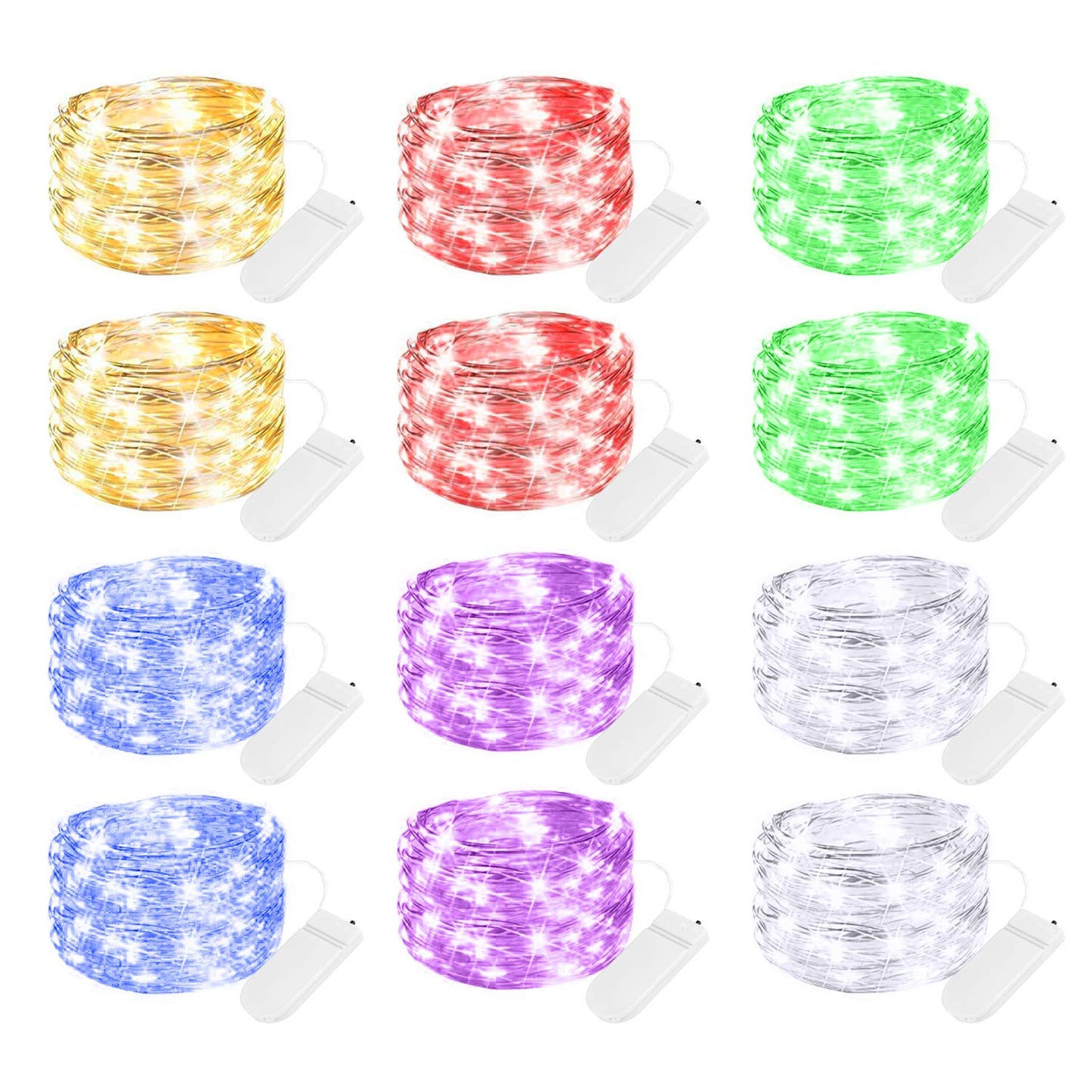 Silver Fairy Lights, CR2032 Battery Operated, 7 Feet 20 LED