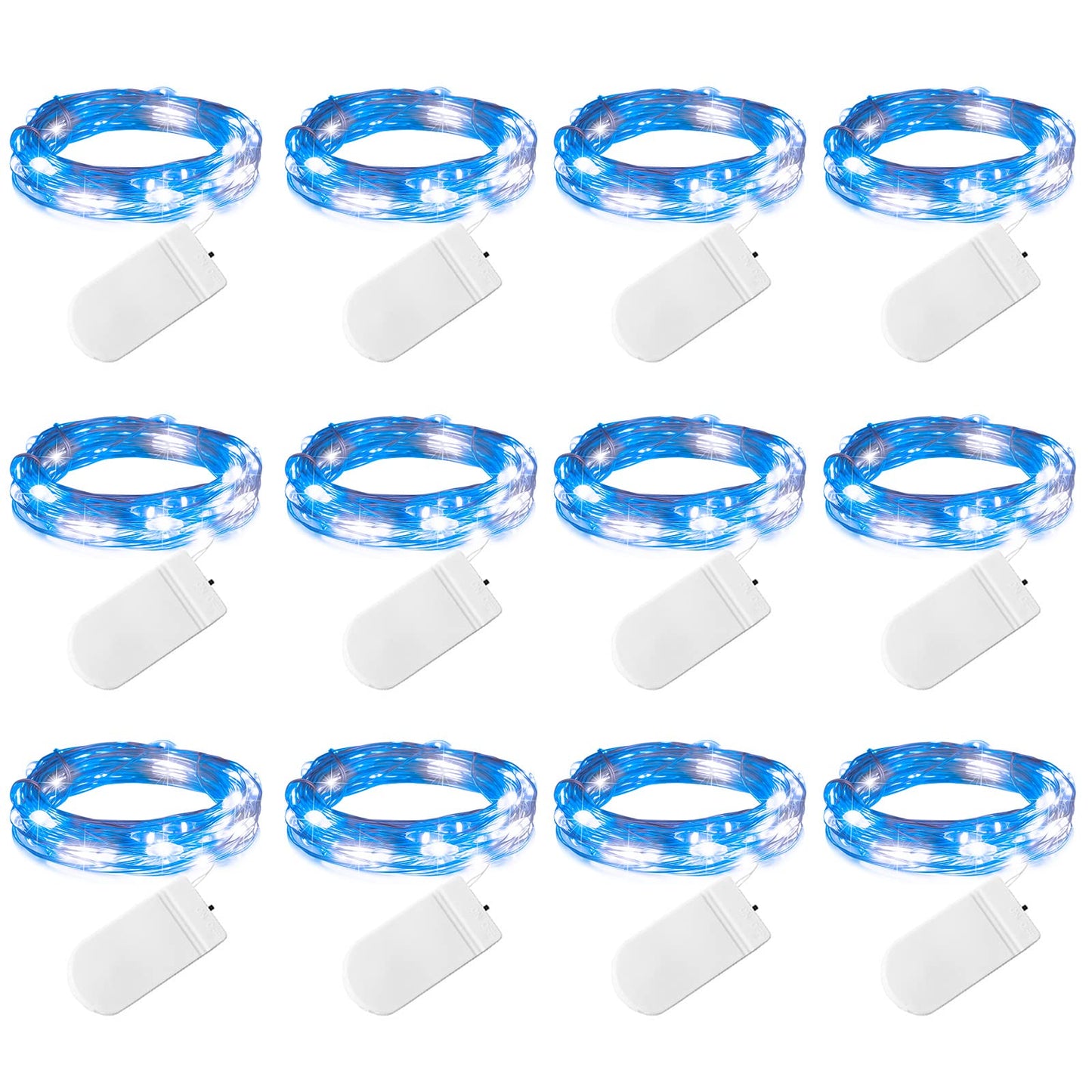 Silver Fairy Lights, CR2032 Battery Operated, 7 Feet 20 LED
