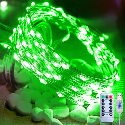 33ft USB Fairy Lights - Copper Wire, 100 LED, Remote Control