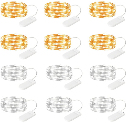 Silver Fairy Lights, CR2032 Battery Operated, 7 Feet 20 LED