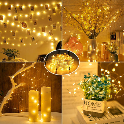 Silver Fairy Lights, CR2032 Battery Operated, 7 Feet 20 LED