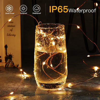 Solar String Lights, Copper Wire, Waterproof, Christmas