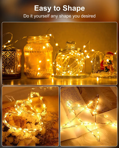 Silver Fairy Lights, CR2032 Battery Operated, 7 Feet 20 LED