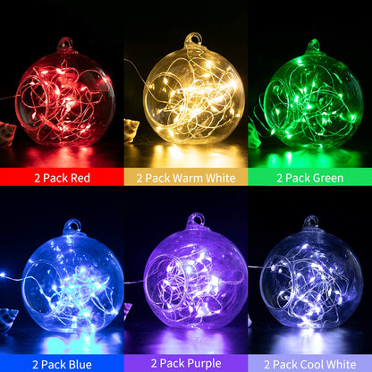 Silver Fairy Lights, CR2032 Battery Operated, 7 Feet 20 LED