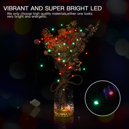 Silver Fairy Lights, CR2032 Battery Operated, 7 Feet 20 LED