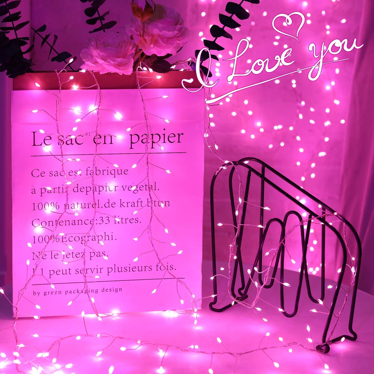 Cluster Lights with Remote, 8 Modes, Adapter