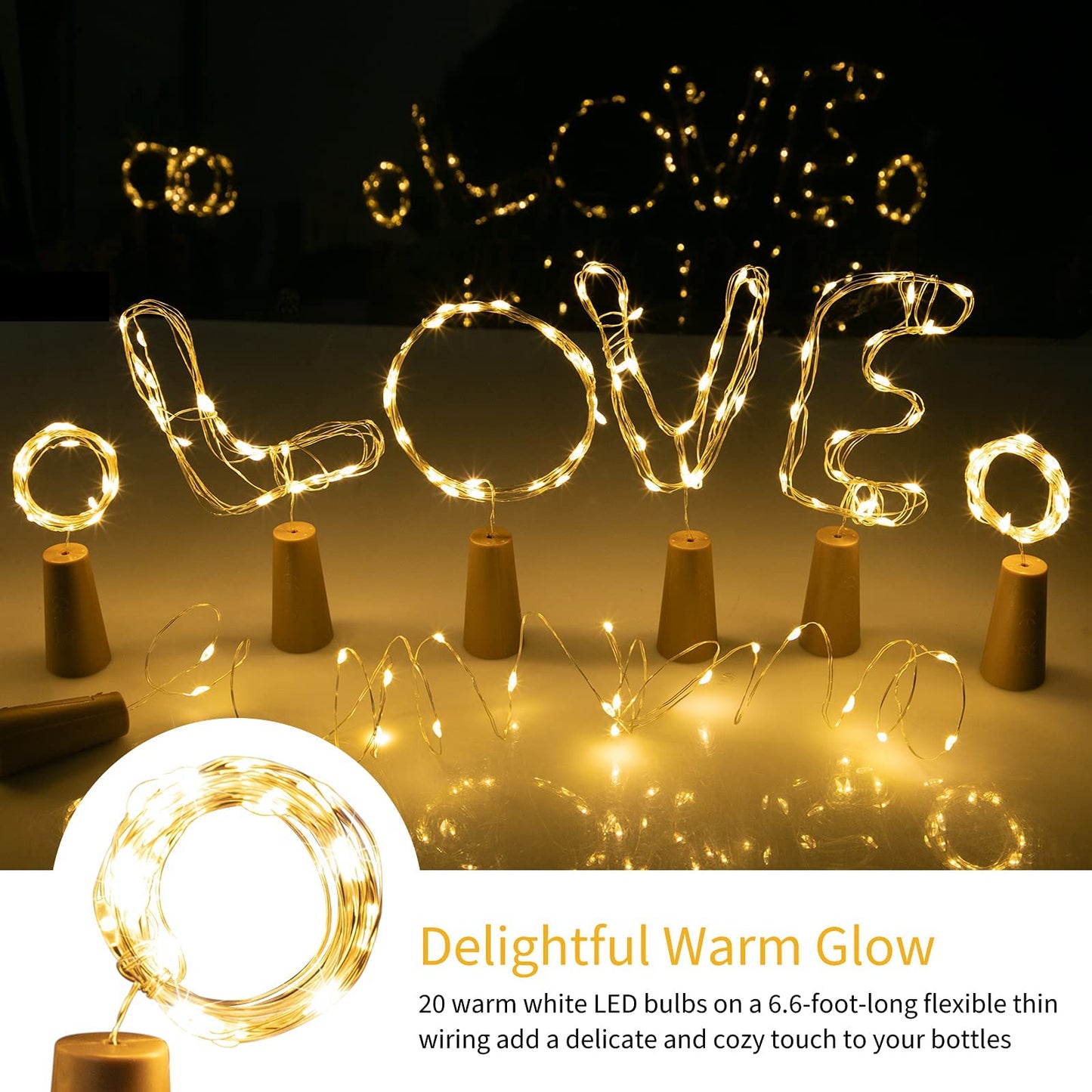 Wine Bottle Cork Fairy Lights, Battery Operated