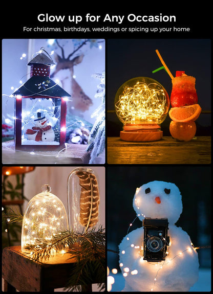 Silver Fairy Lights, CR2032 Battery Operated, 7 Feet 20 LED