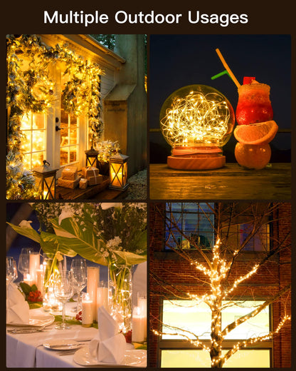 Solar String Lights, Copper Wire, Waterproof, Christmas