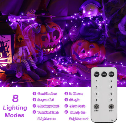 Cluster Lights with Remote, 8 Modes, Adapter