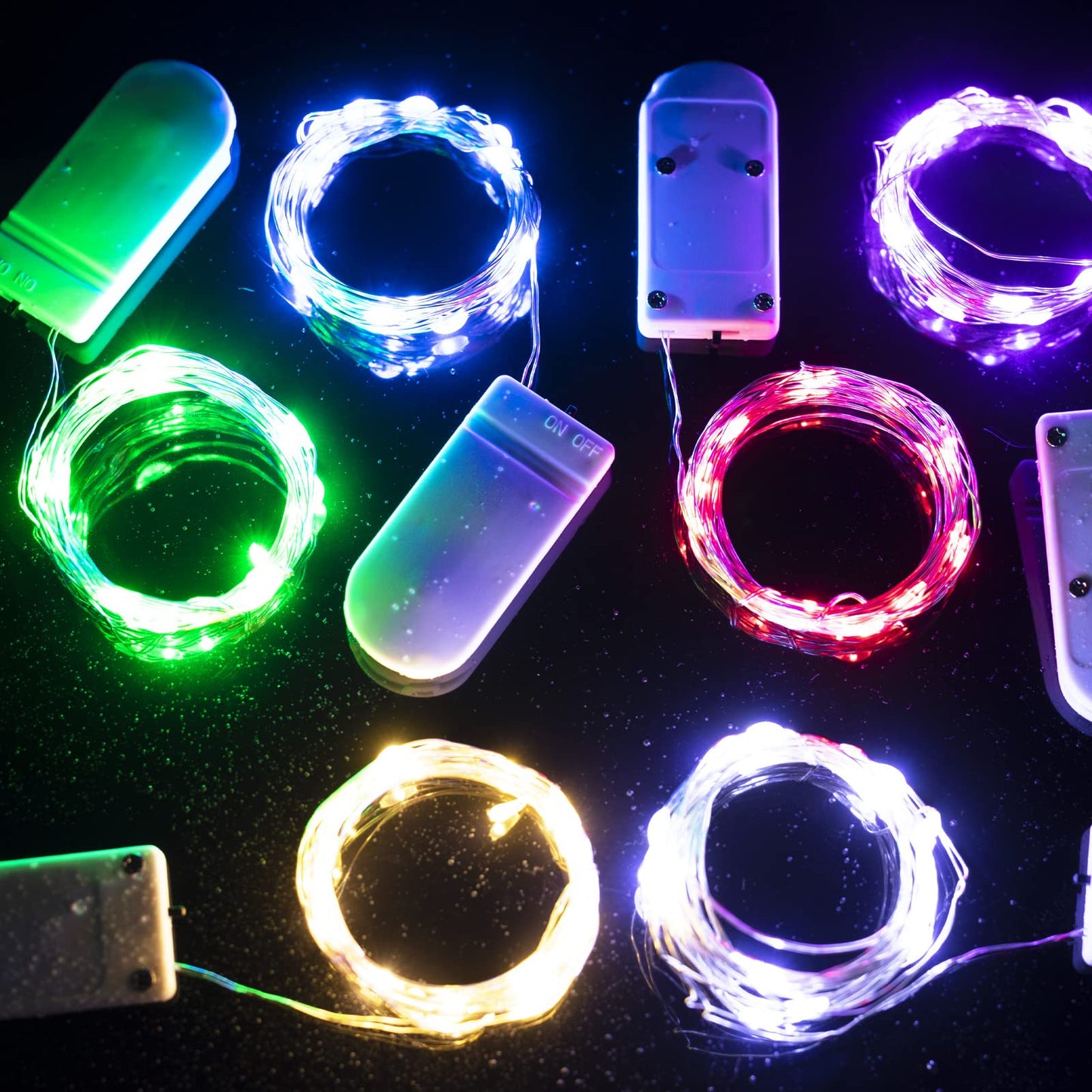 Silver Fairy Lights, CR2032 Battery Operated, 7 Feet 20 LED