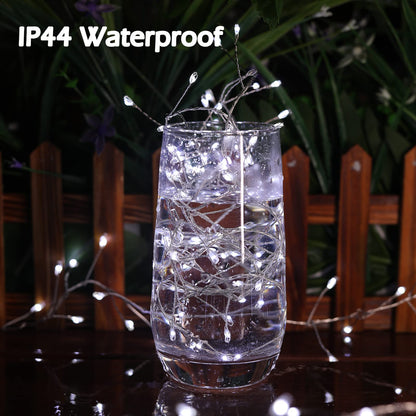 Cluster Lights with Remote, 8 Modes, Adapter