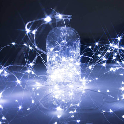 Silver Fairy Lights, CR2032 Battery Operated, 7 Feet 20 LED