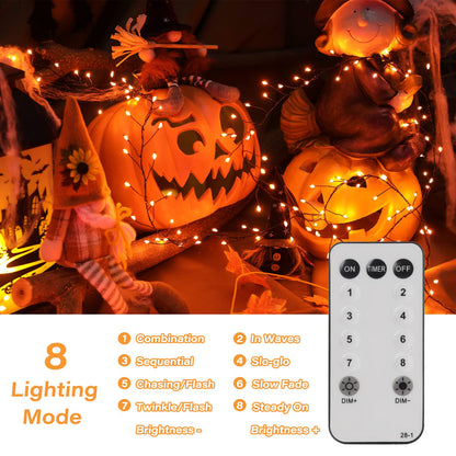 Cluster Lights with Remote, 8 Modes, Adapter