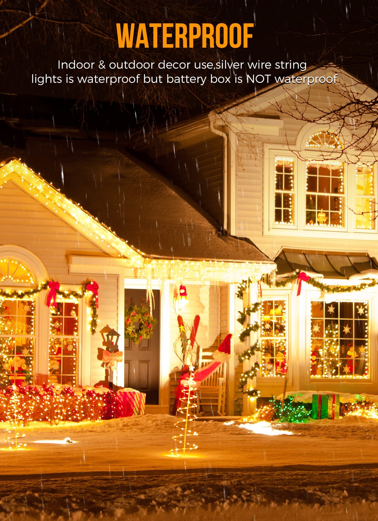 Cluster Lights on Silver Wire, AA Battery Operated