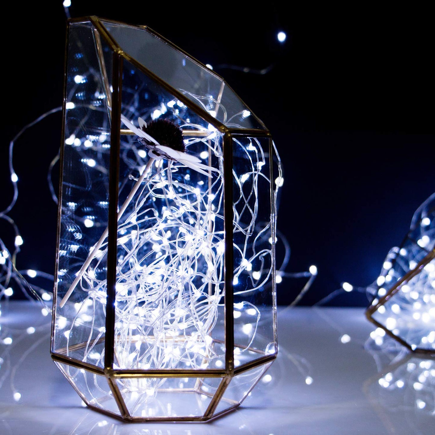 Silver Fairy Lights with Remote, USB/Adapter Powered, 8 Modes
