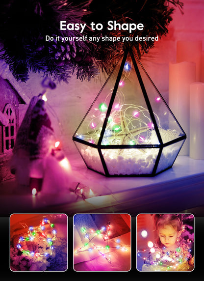33ft USB Fairy Lights - Copper Wire, 100 LED, Remote Control