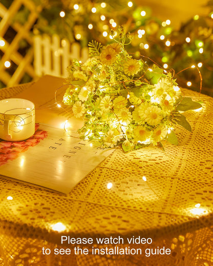 Solar String Lights, Copper Wire, Waterproof, Christmas