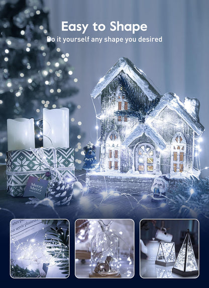 33ft USB Fairy Lights - Copper Wire, 100 LED, Remote Control