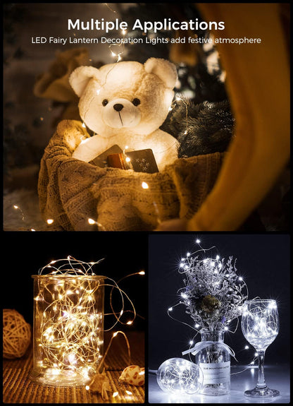 Silver Fairy Lights, CR2032 Battery Operated, 7 Feet 20 LED