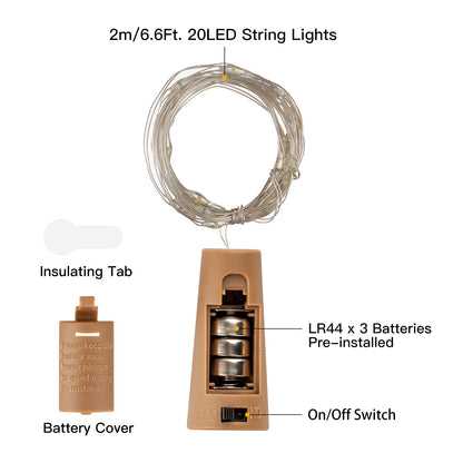 Wine Bottle Cork Fairy Lights, Battery Operated