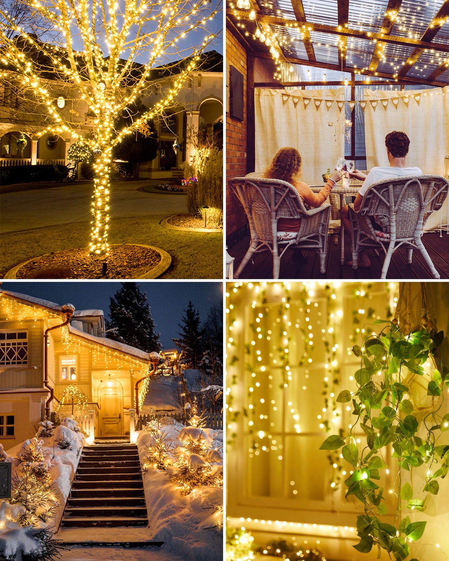 Solar String Lights, Copper Wire, Waterproof, Christmas