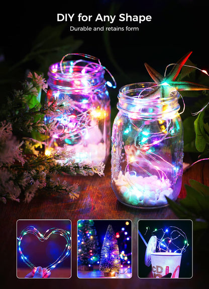 Silver Fairy Lights, CR2032 Battery Operated, 7 Feet 20 LED