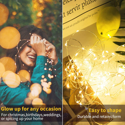 Silver Fairy Lights, CR2032 Battery Operated, 7 Feet 20 LED