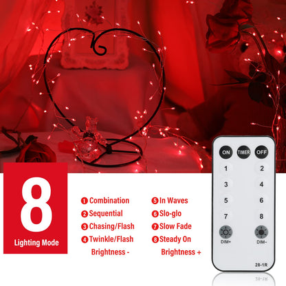 Cluster Lights with Remote, 8 Modes, Adapter