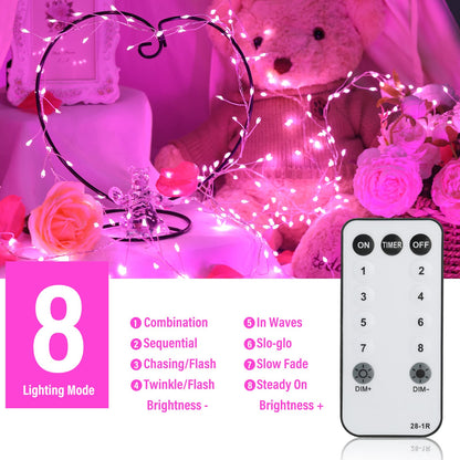 Cluster Lights with Remote, 8 Modes, Adapter