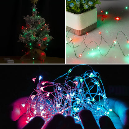 Silver Fairy Lights, CR2032 Battery Operated, 7 Feet 20 LED