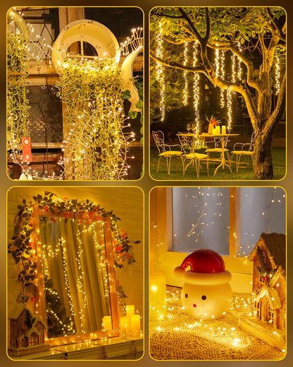 Cluster Lights on Silver Wire, AA Battery Operated