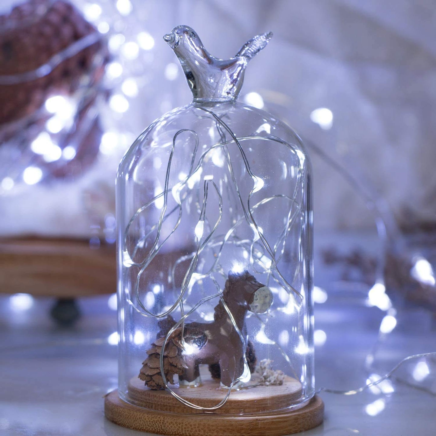 Silver Fairy Lights, CR2032 Battery Operated, 7 Feet 20 LED