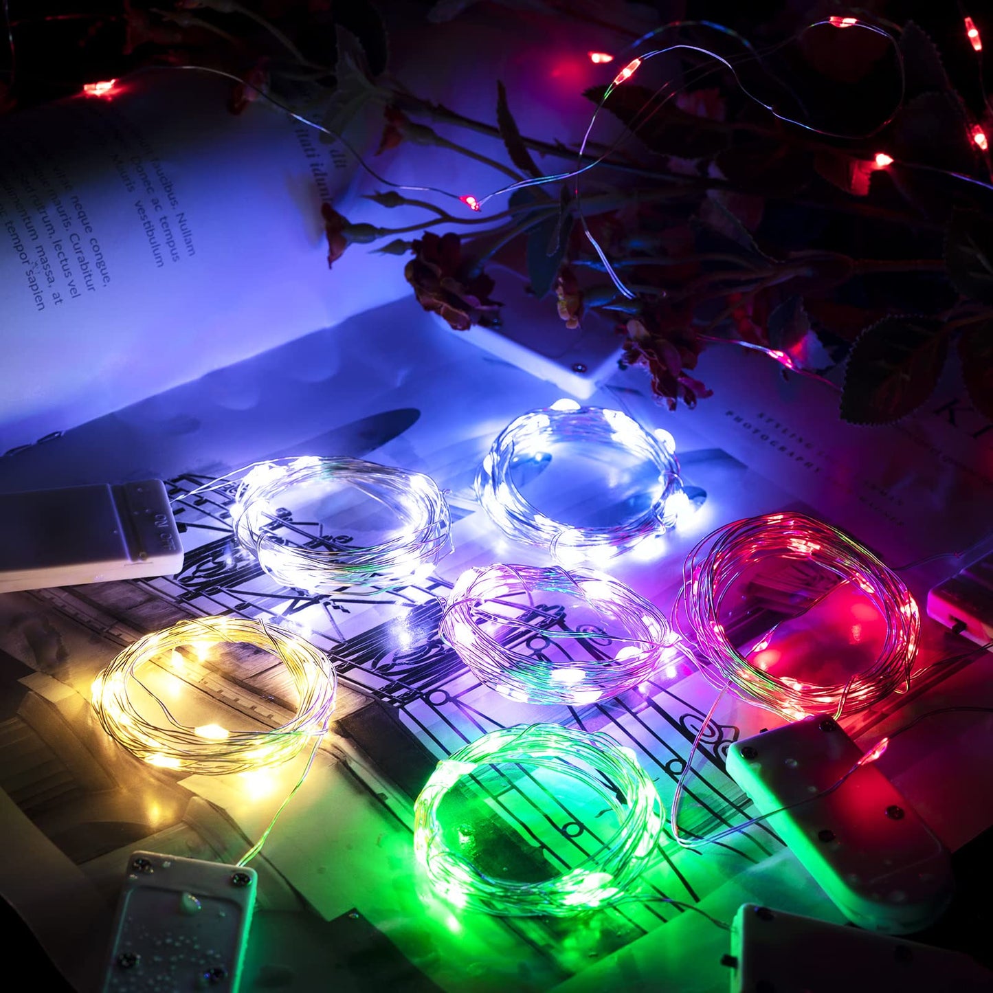 Silver Fairy Lights, CR2032 Battery Operated, 7 Feet 20 LED