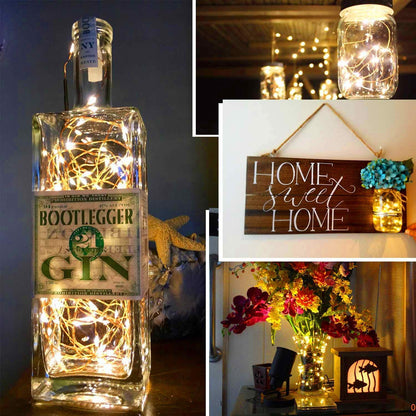 Silver Fairy Lights with Remote, USB/Adapter Powered, 8 Modes