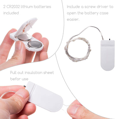 Silver Fairy Lights, CR2032 Battery Operated, 7 Feet 20 LED